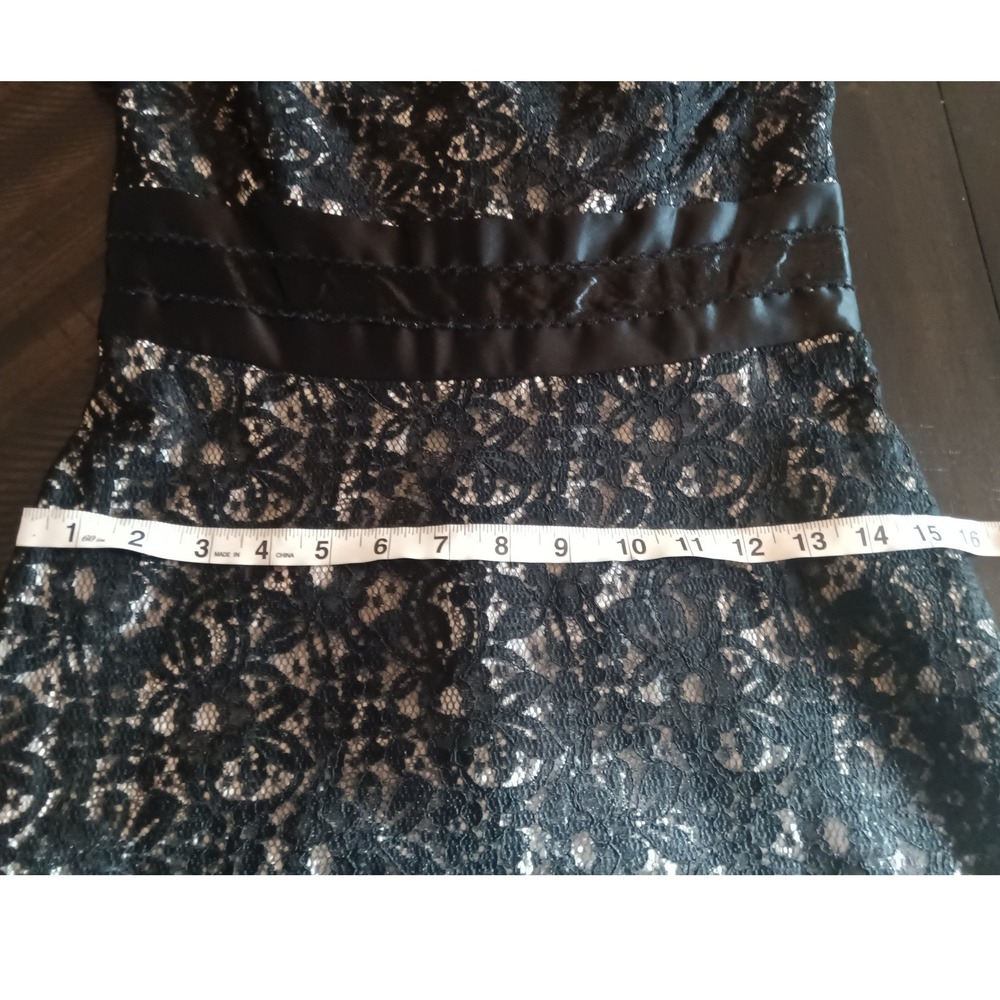 White House Black Market Black Lace Strapless Cocktail‎ Dress Size 8 - Picture 13 of 14